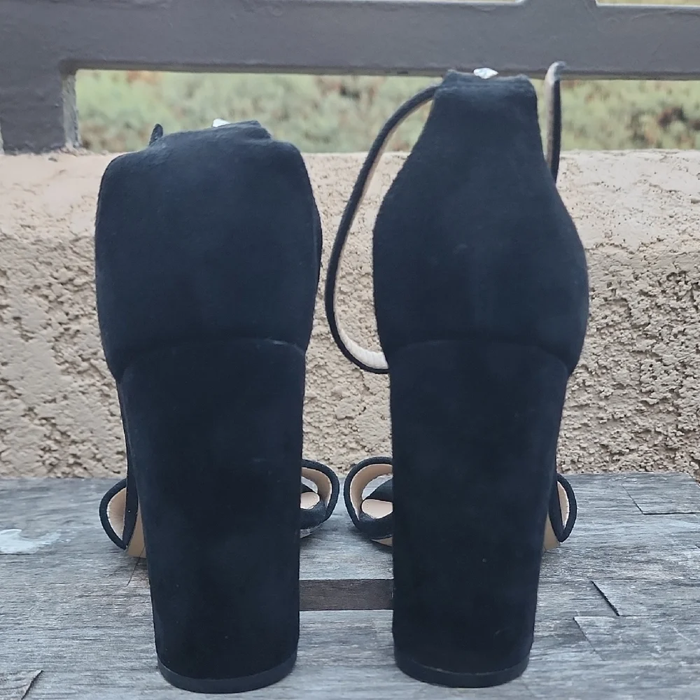 Sam Edelman Heeled Sandals Black Suede Size 5.5